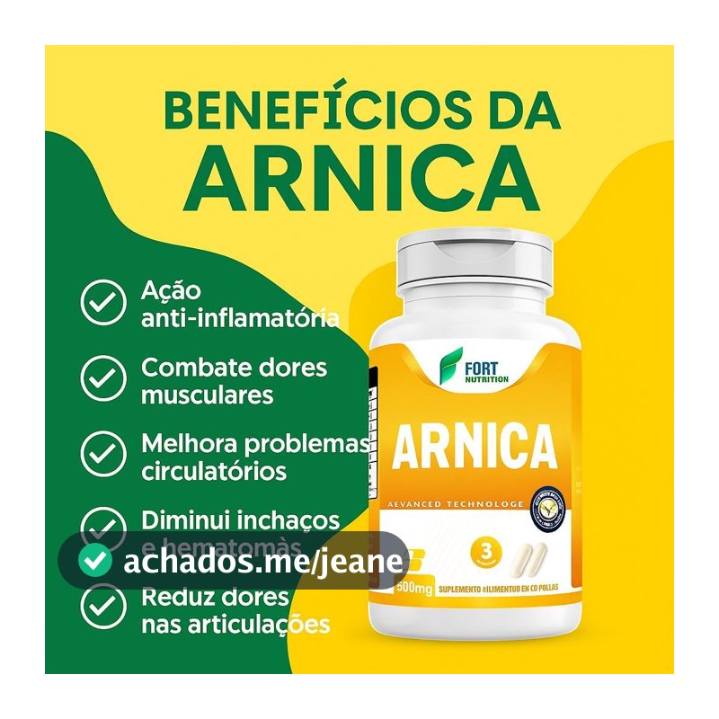 Extrato de Arnica Para Dores Em Cápsulas 100% Natural Arnica do Mato Reduz Inflamação Hematomas