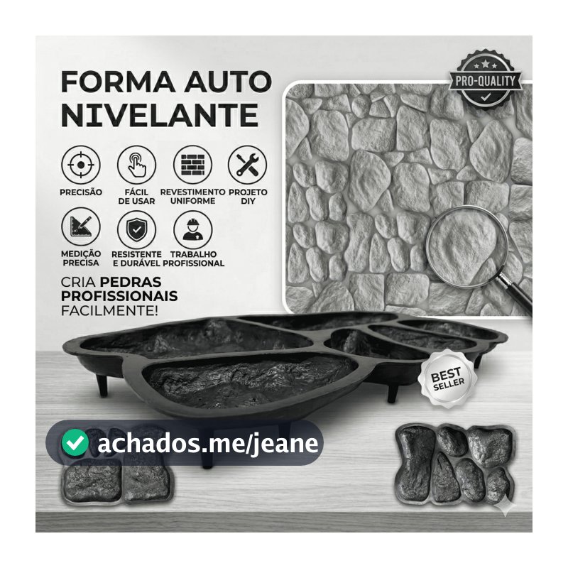 Kit De Molde Pedra Moledo Formas 3D Gesso e Cimento Pedras Concreto Decoração Parede Revestimento Rústico Forma