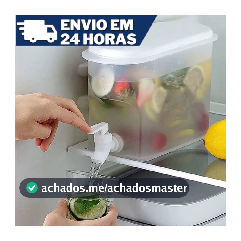 Suqueira Plástica 3L com Tampa para Geladeira com Torneira capacidade 3 litros para Agua Saborizada