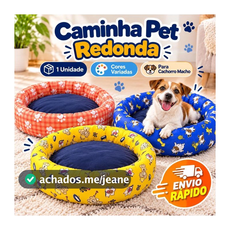 Caminha Pet Redonda Para Cães Caminha Macia Aconchegante Estampada Confortável