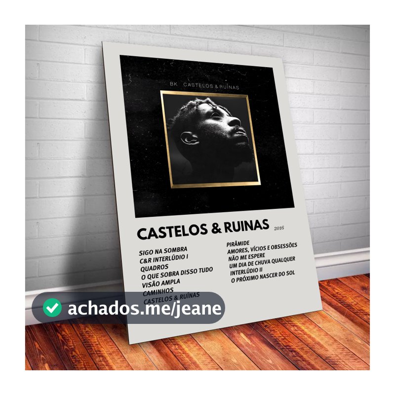 Quadro Decorativo Placas BK Quadro Discografia Album em MDF 30x20cm Full HD