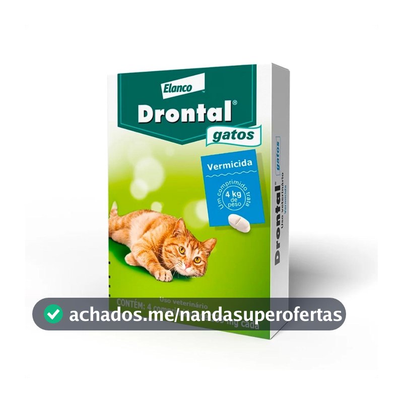 Vermífugo Drontal Gatos Até 4 Kg Com 4 Comprimidos