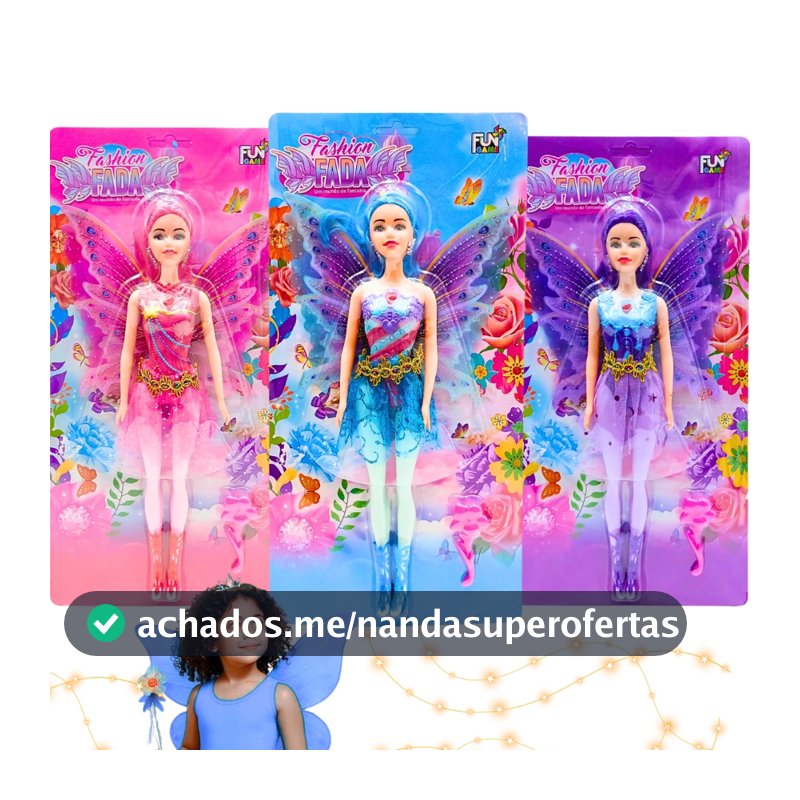 Kit 3 Bonecas Princesa Fada Articulada Brinquedo Com Asas Cabelo Colorido Brinquedo Menina Atacado