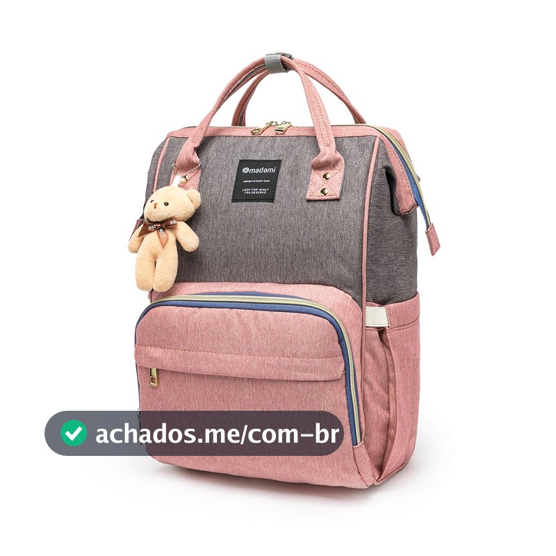 Bolsa Mochila Maternidade Madami Multifuncional Espaçosa Gancho Carrinho