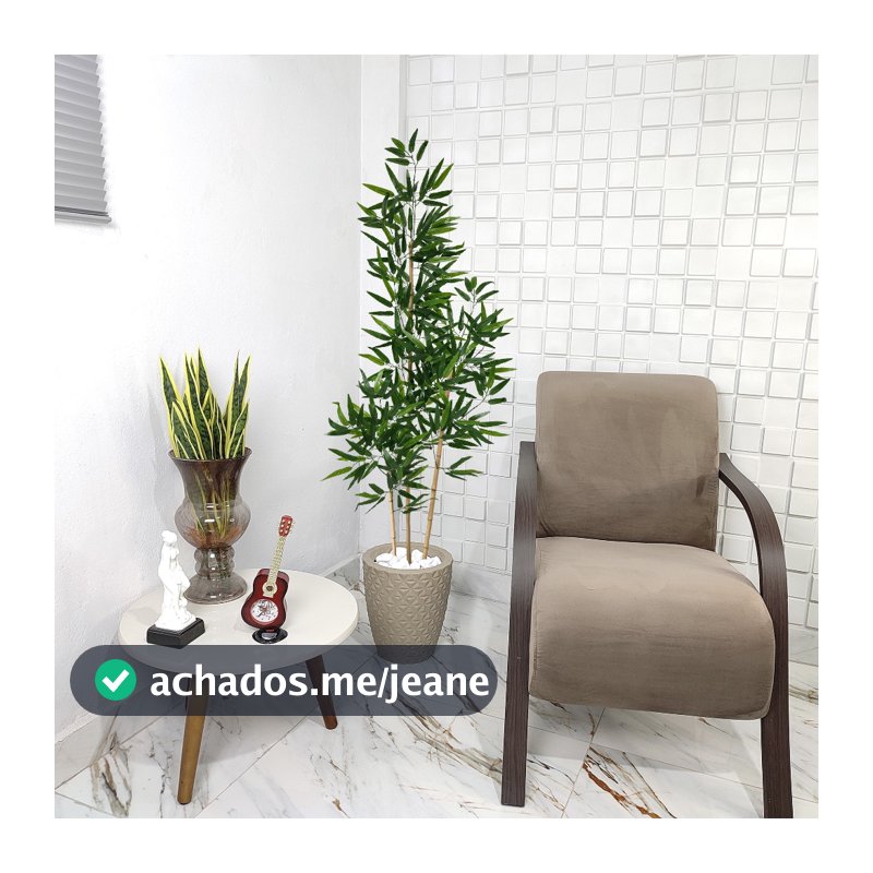Arranjo Grande Bambu Artificial Mosso 150cm Pedra Vaso Cone Mármore