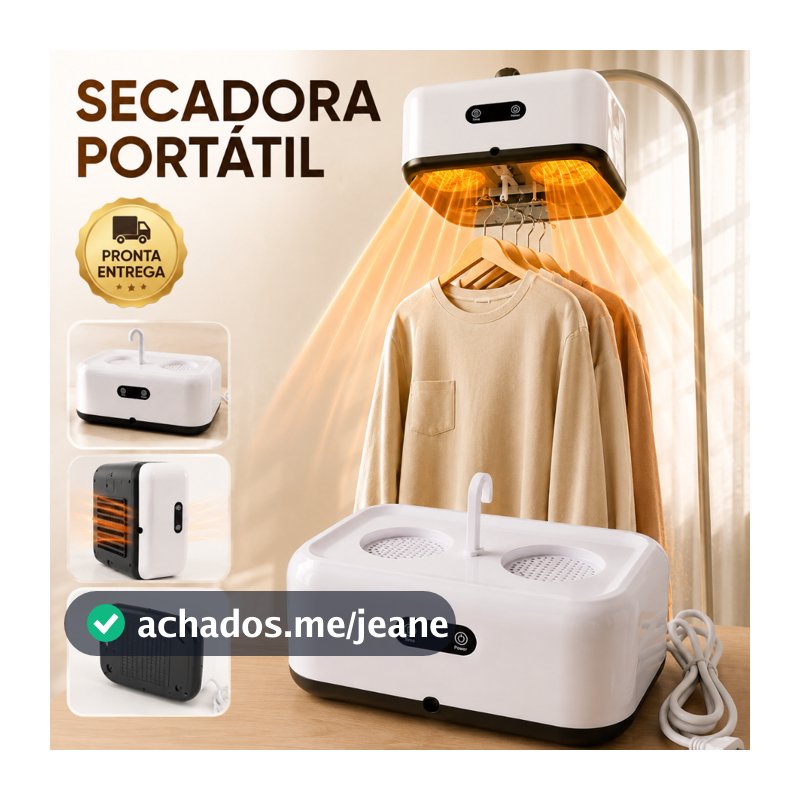 Secador Portátil de Roupas Elétrico com Varal Dobrável e Forro Protetor