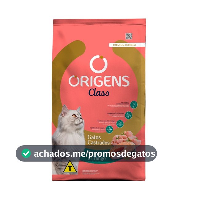 Ração Origens Class Gatos Castrados 10,1kg - Salmão e Frango