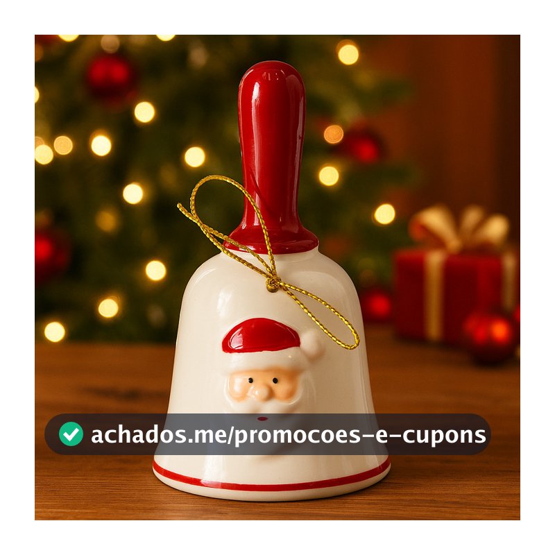 ENFEITE DE NATAL SINO DE CERÂMICA PAPAI NOEL 13X7X7CM NA CAIXA WINCY
