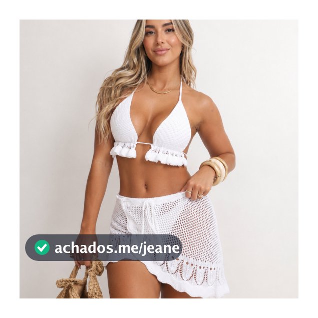 Conjunto Saida de Praia Feminino Tricô Saia e Cropped Babadinho Tendência Verão Ponto Croche Estilo Veranieiro e Moderno