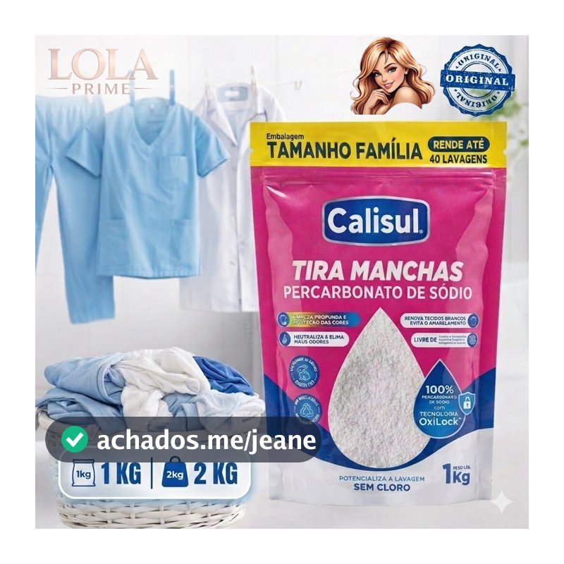Percarbonato de Sódio Calisul 1 kg/2 kg | Oxigênio ativo, sem cloro