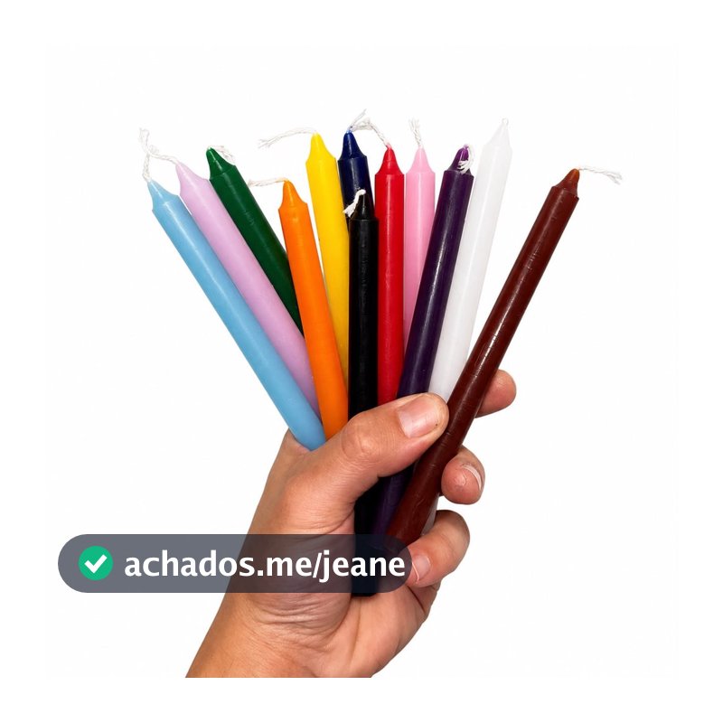 Vela Comum Palito Colorida Unidade 17cm Escolha Sua Cor