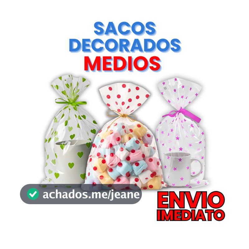 50 Saquinhos Celofane Plásticos Transparentes Decorados 15x22cm 15x30 20x30 Para Lembrancinha Festa