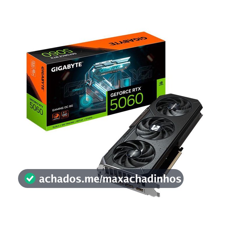 Placa de Vídeo Gigabyte GeForce RTX 5060 GAMING OC, 8GB, GDDR7, 128-bit, GV-N5060GAMING OC-8GD