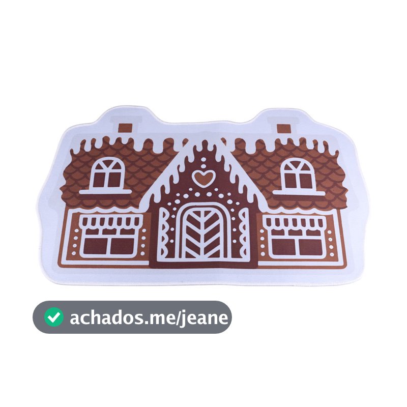 Capacho Rústico Casinha Natal 50x80cm Cv244261 Cazza