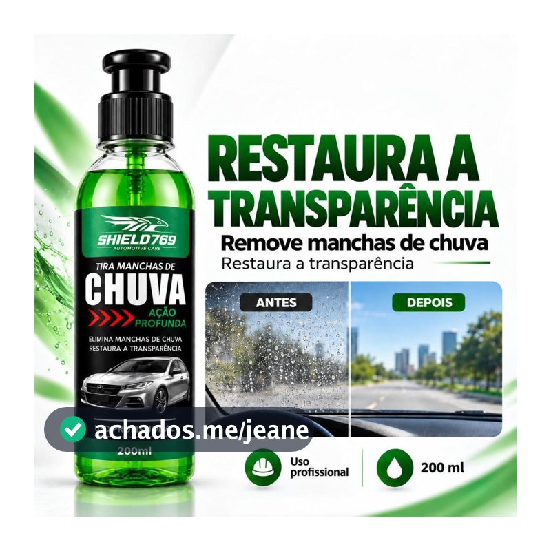 Limpa Vidros Automotivo Removedor de Manchas de Chuva para Carros / Box de Banheiro / Janelas Internas e Externas