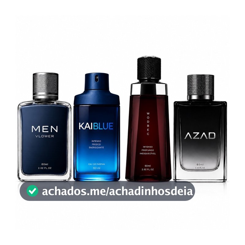 KIT 4 PERFUMES MASCULINO IMPORTADO HOMEM KAIBLUE AZAD WODBEC SPRAY