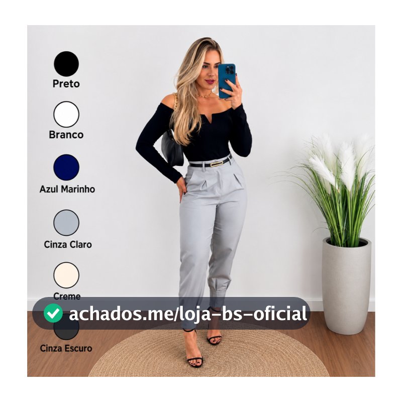 Calça Alfaiataria Feminina Cintura Alta Com Pença Casual e Social do P até G1