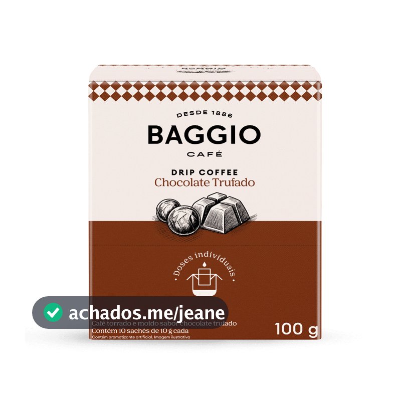 Baggio Drip Coffee Aroma Chocolate Trufado - Caixa com 10 Sachês 10g