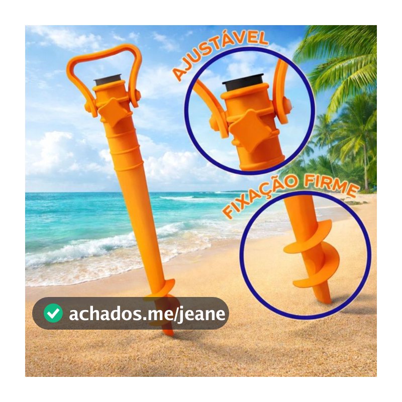 2 Saca Areia Furador Para Guarda Sol E Vara De Pesca Ajustável