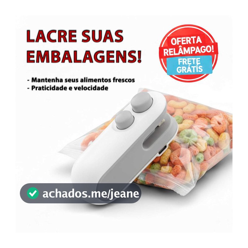 Máquina Seladora Saco Plástico Portátil 2 em 1 Carregamento USB Embalagem Elétrica
