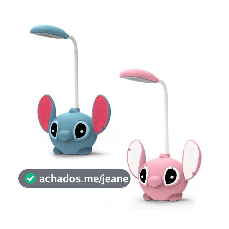 LUMINÁRIA DE MESA LED STITCH ANGEL LUZ NOTURNA USB