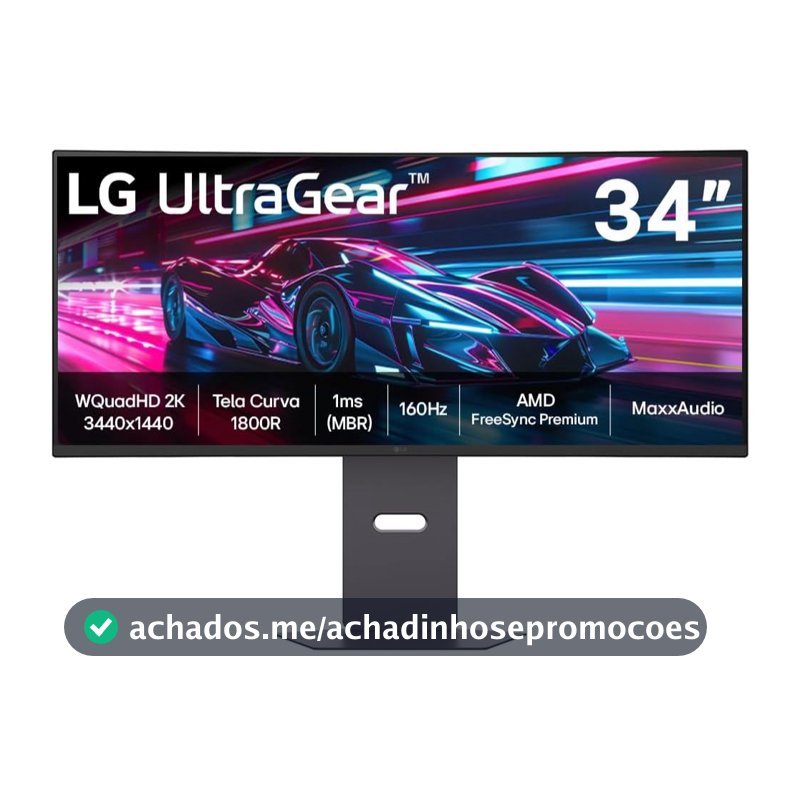 Monitor Gamer LG UltraGear™ Curvo 34" QuadHD 2K UltraWide 160Hz HDR10