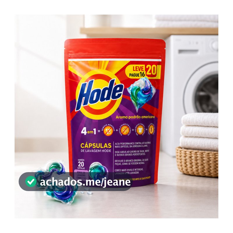 20 Cápsula Detergente Concentrado Lava Roupas 4 em 1 Sabão Líquido Ou Pó Tira Manchas Amaciante