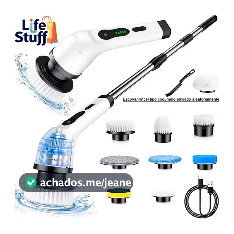 Esfregão Elétrico 5 em 1 ou 9 Em 1 ou 12 Em 1 Sem fio Escova De Limpeza Pesada Multiuso Recarregável Giratória