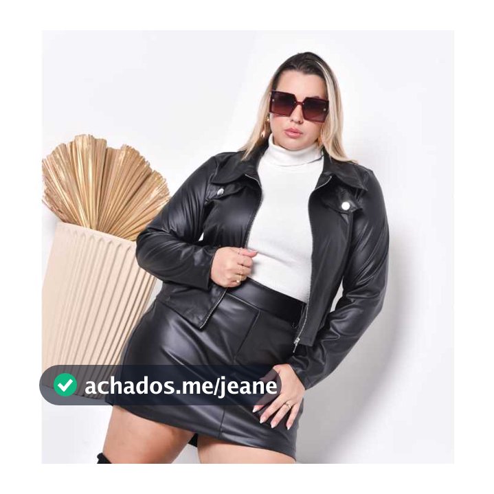 JAQUETA COURO  FEMININA PLUS SIZE INVERNO G1 G2 G3 MODERNA Y CONFORTAVEL