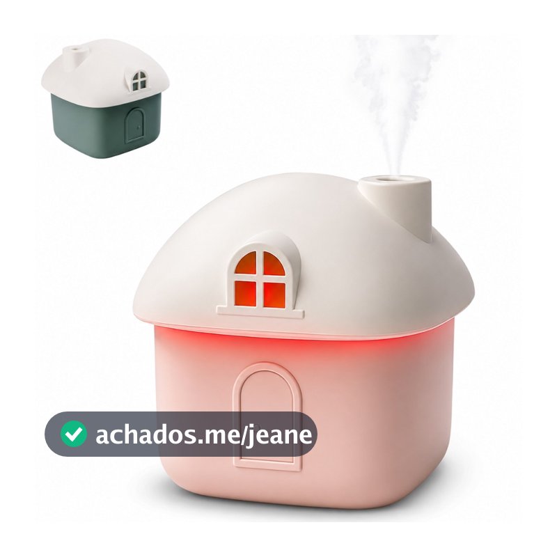 Mini Umidificador Casinha De Ar Infantil Quarto Climatizador Led