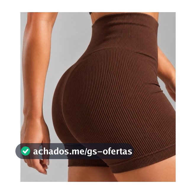Short Fitness Canelado Feminino Sem Costura Zero Trasnparência Academia Premium