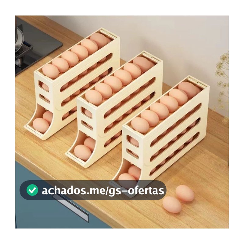 Suporte Organizador De Ovos Dispenser Para Geladeira Prático Anti-Queda Utensílios De Cozinha Original