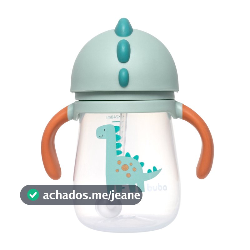 Copo Treinamento Magic Canudo Silicone Dino Unicórnio Buba