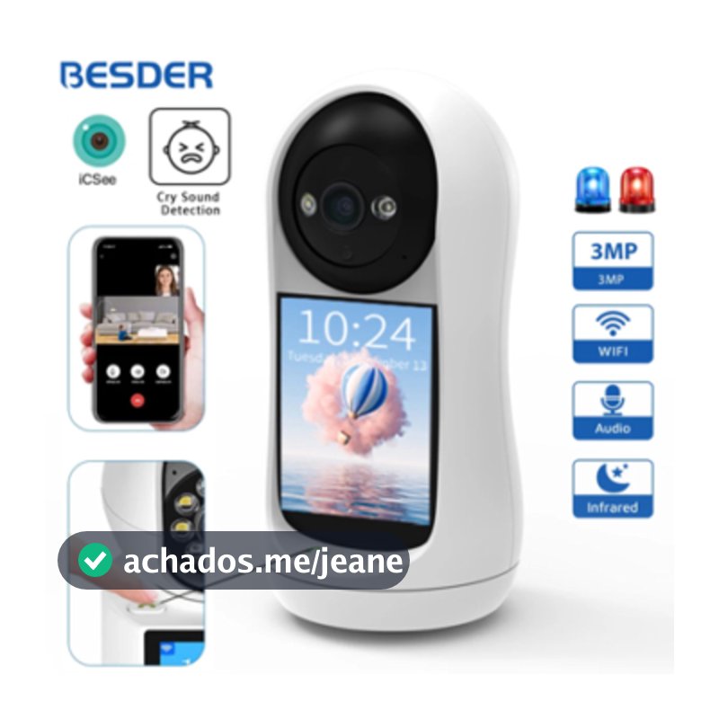 Nova Câmera 2.8 Polegadas Tela HD Indoor Home Wireless WIFI Vídeo Chamada Bidirecional IP