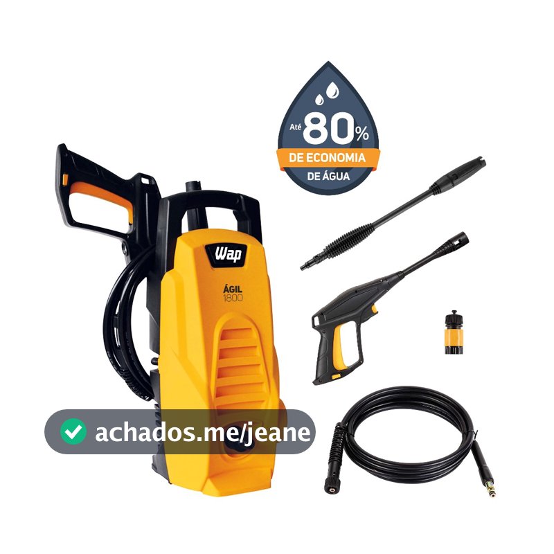 Lavadora De Alta Pressão Com Trava De Segurança Ágil 1800 1300psi 1400w Wap