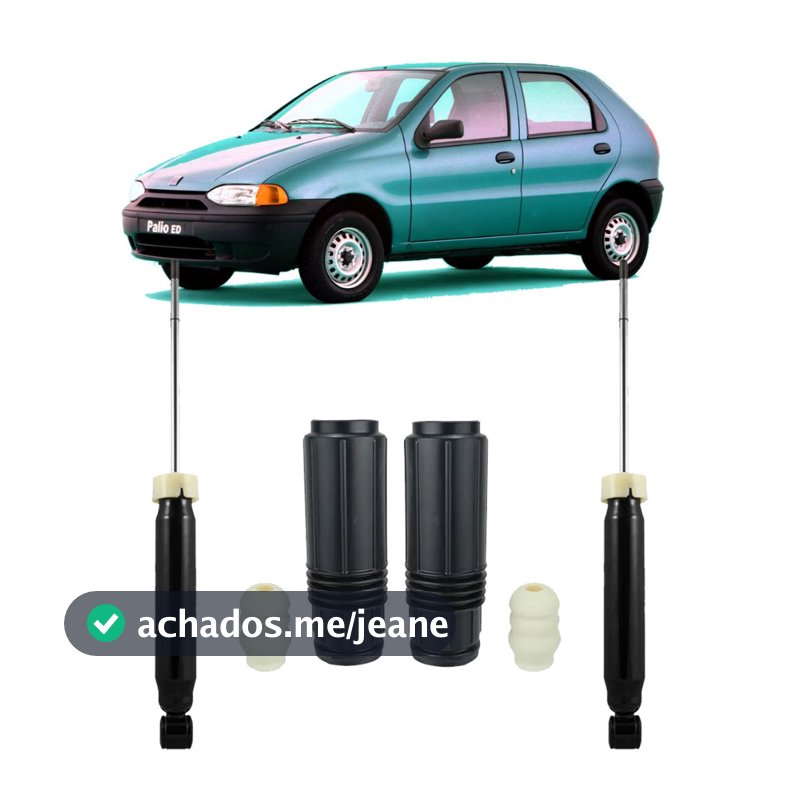 2 Amortecedor Suspensão Traseiro + Coifa / Batente Parcial Palio 1996 1997 1998 1999 Até 2000