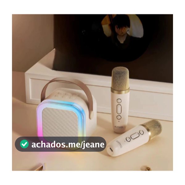 Caixa de som Bluetooth Karaoke com Microfone Mini Alto-falante Luzes LED e Diversão para a Família
