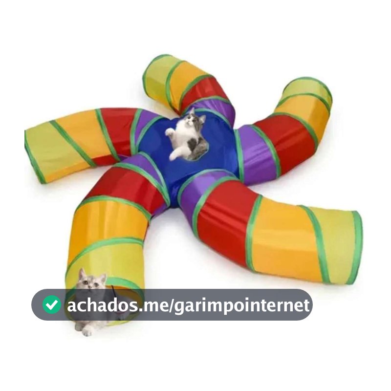 Túnel Dobrável para Gatos em T | Brinquedo com 3 Saídas e Janela, Diversão Felina