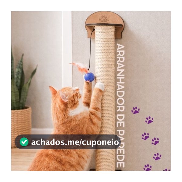 Arranhador de Parede para Gatos | Sisal Natural 6mm | Brinquedo Anti Estresse | MDF Reforçado | Ideal para Apartamento