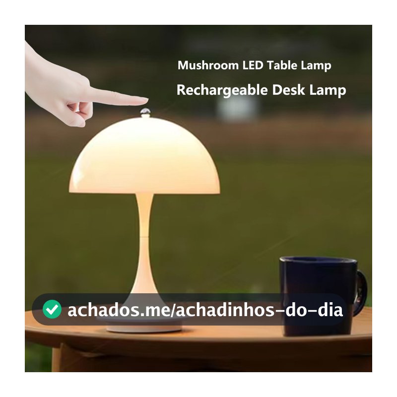 Cogumelo LED Candeeiro De Mesa Recarregável Touch Night Light Para Cabeceira Hotel Café Decoração
