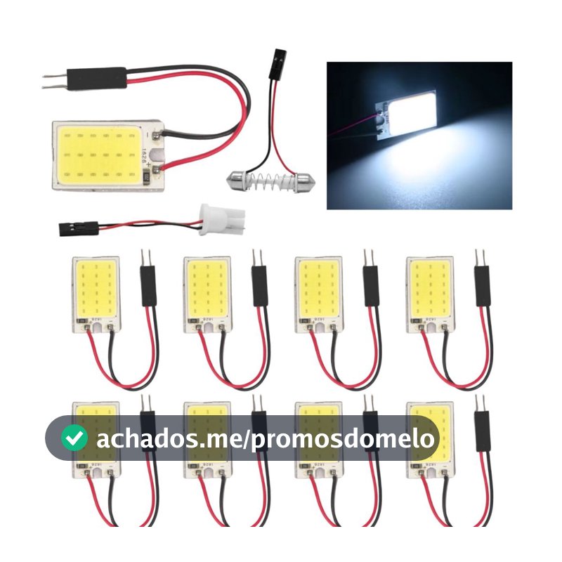 Kit 10 Placa Super Led Cob 16 Chips T10 Torpedo M4
