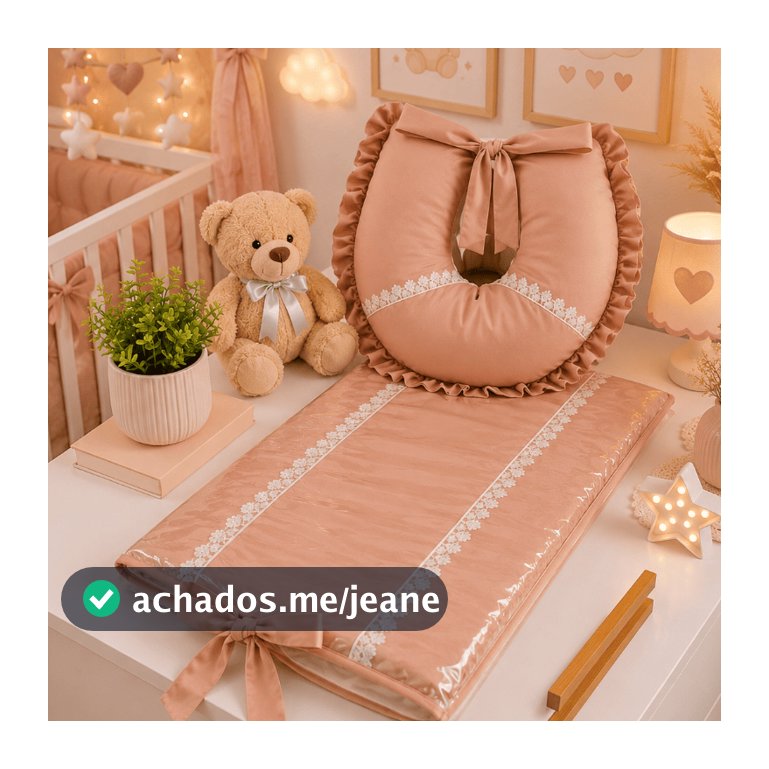 Kit Maternidade trocador de cômoda bebê impermeável + almofada amamentação anatômica  conforto enxoval completo