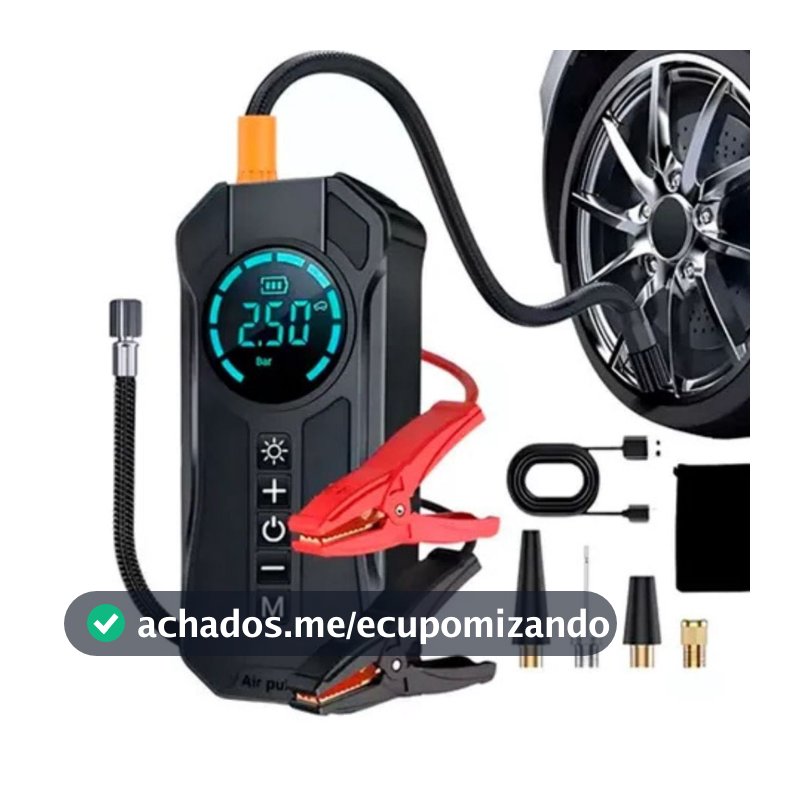 Bomba Compressor De Ar Para Carro E Auxiliar Partida Rápida1