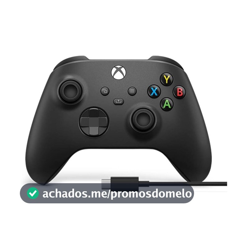 Controle para Xbox Sem Fio Preto + Cabo USB-C