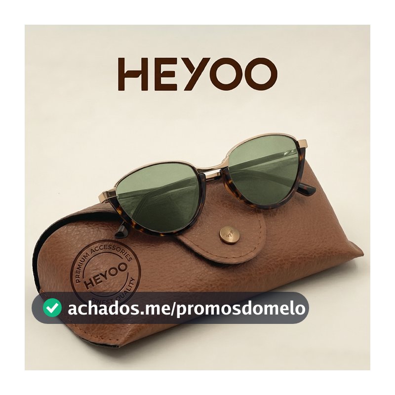 HEYOO Óculos Gatinho Retrô Semi Metal Polarizado UV400, Estilo Sofisticado para Uso Cotidiano e Trajeto