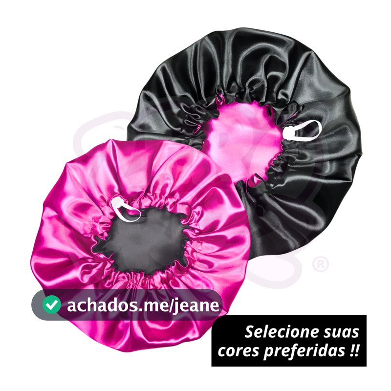 Touca de Cetim Dupla Face Ajustável + xuxinha (scrunchies)