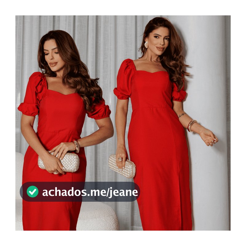 Vestido Midi Manga Bufante Princesa