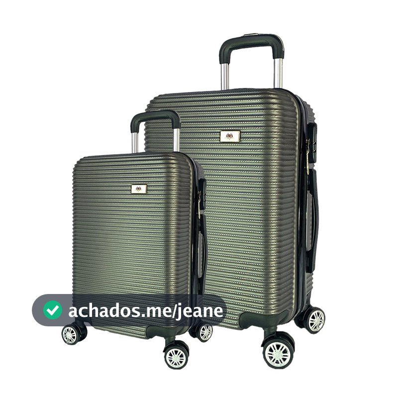 CONJUNTO MALA DE VIAGEM MÉDIA E GRANDE EM ABS C/ RODINHAS 360º - EAGLE