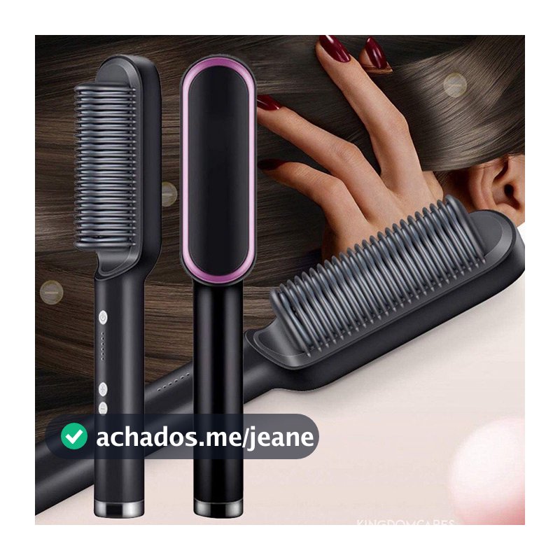 Escova Alisadora Bivolt 5 em 1 - Alisa, Hidrata, Modela, Alinha e Anti-Frizz