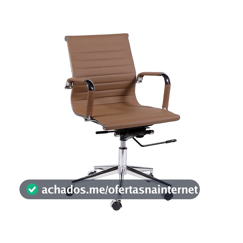 Cadeira Diretor Encosto Reclinavel Baixo Esteirinha Ergonômica Giratória Couro Sintético Escritório Home Office